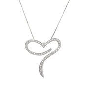 Collana con ciondolo - 18 carati Oro bianco - 0.40ct. tw. Diamante (Naturale)