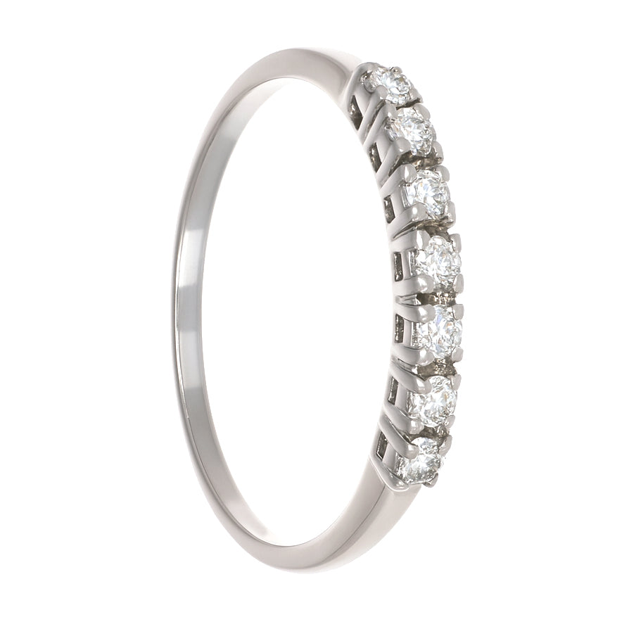 Anello - 18 carati Oro bianco - 0.21ct. tw. Diamante (Naturale)