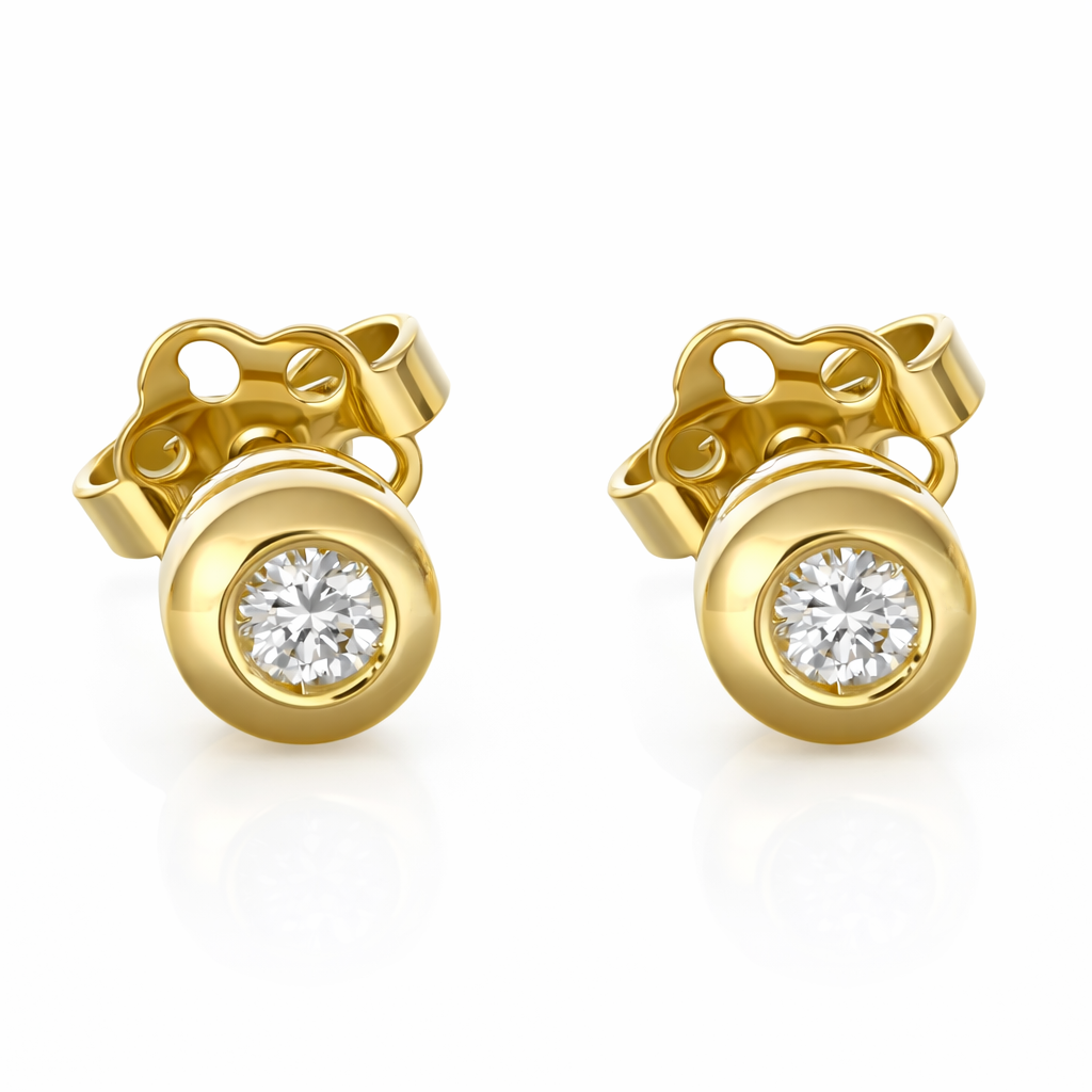 Orecchini - 18 carati Oro giallo - 0.12ct. tw. Diamante (Naturale)