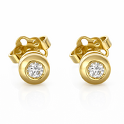Orecchini - 18 carati Oro giallo - 0.12ct. tw. Diamante (Naturale)