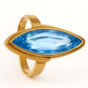 Anello - 18 carati Oro giallo - 5.90ct. tw. Topazio