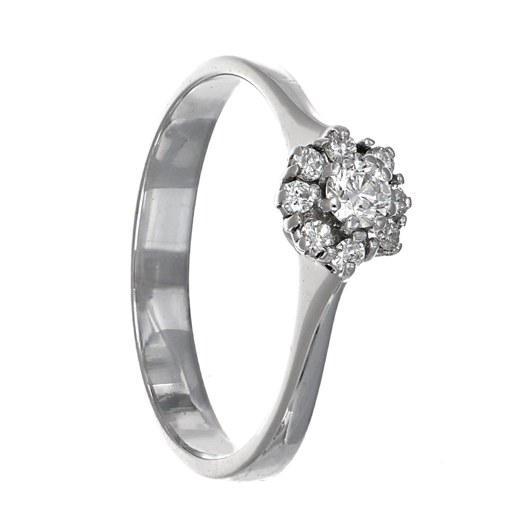 Anello - 18 carati Oro bianco - 0.22ct. tw. Diamante (Naturale)