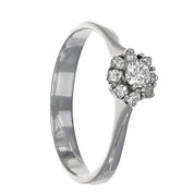 Anello - 18 carati Oro bianco - 0.22ct. tw. Diamante (Naturale)