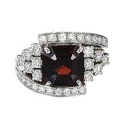 Anello - 18 carati Oro bianco - 5.23ct. tw. Spinello - Diamante