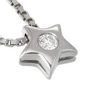 Collana con ciondolo - 18 carati Oro bianco - 0.02ct. tw. Diamante (Naturale)