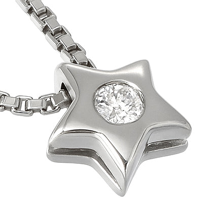 Collana con ciondolo - 18 carati Oro bianco - 0.02ct. tw. Diamante (Naturale)