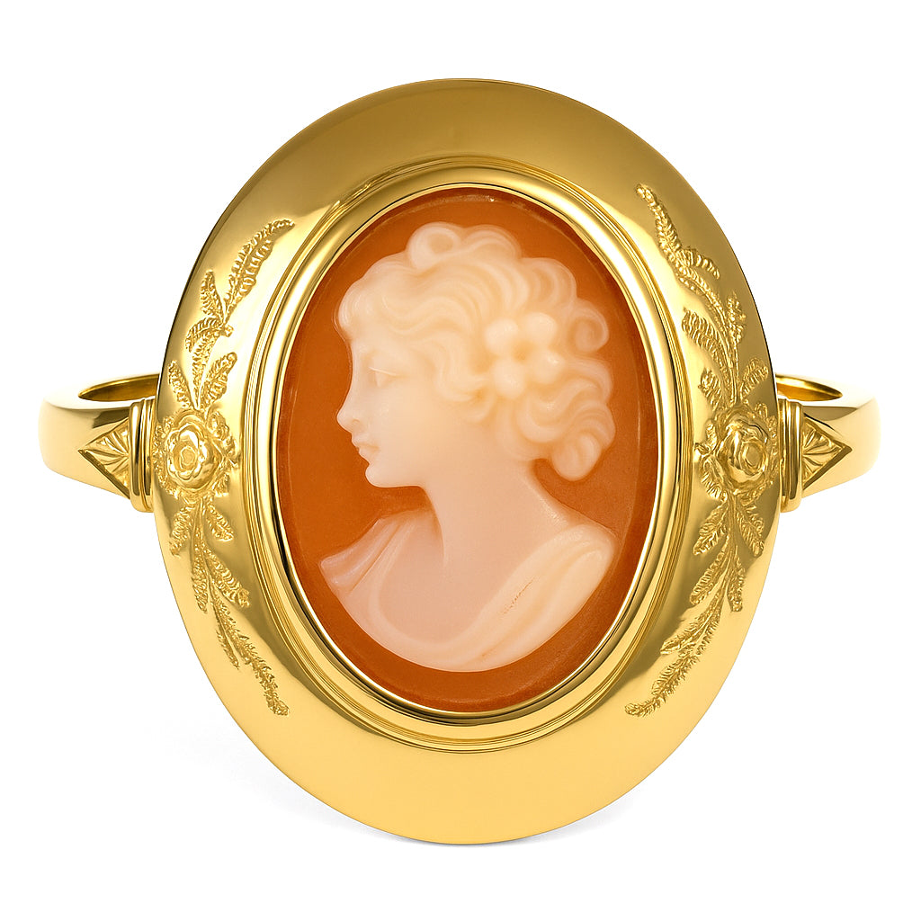 Anello - 18 carati Oro giallo, conchiglia