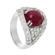 Anello - 18 carati Oro bianco Tormalina - Diamante