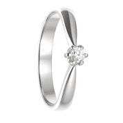 Anello - 18 carati Oro bianco - 0.07ct. tw. Diamante (Naturale)