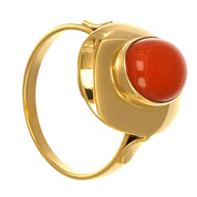 Anello - 18 carati Oro giallo Corallo
