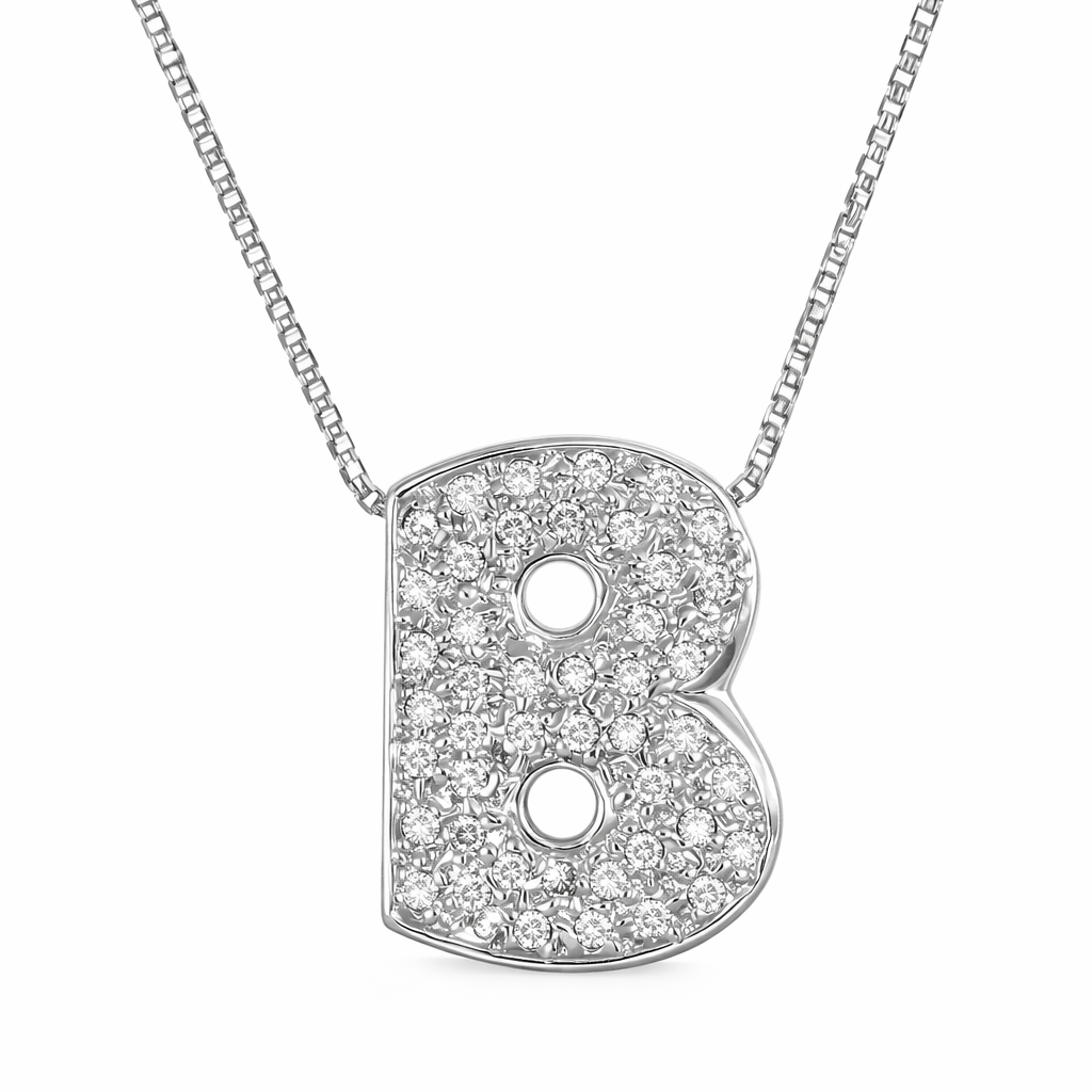 Collana con ciondolo - 18 carati Oro bianco - 0.44ct. tw. Diamante (Naturale) - Made in Italy - Handmade