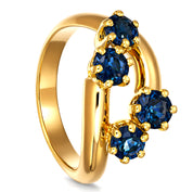 Anello - 18 carati Oro giallo - 0.50ct. tw. Zaffiro