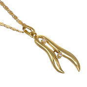 Collana con ciondolo - 18 carati Oro giallo - 0.05ct. tw. Diamante (Naturale)