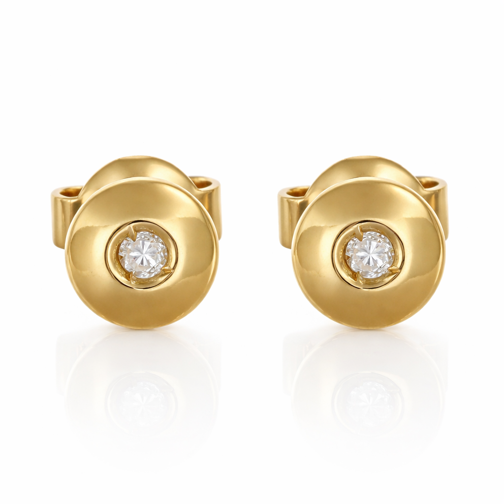 Orecchini da donna in oro giallo 18 carati con diamanti