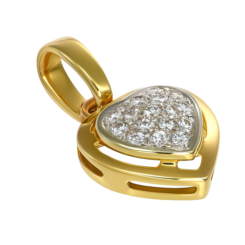 Ciondolo - 18 carati Oro bianco, Oro giallo - 0.24ct. tw. Diamante (Naturale)