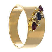 Anello - 18 carati Oro giallo, Rubini - Zaffiro- Diamanti - - 0.50ct. tw.