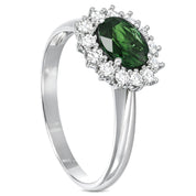 Anello - 18 carati Oro bianco - 1.27ct. tw. Tormalina - Diamante