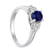 Anello - 18 carati Oro bianco - 1.01ct. tw. Zaffiro - Diamante