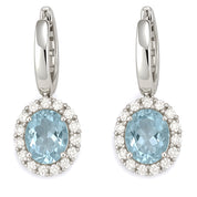 Orecchini - 18 carati Oro bianco - 2.56ct. tw. Acquamarina - Diamante