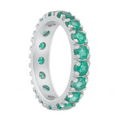 Anello - 18 carati Oro bianco - 2.10ct. tw. Smeraldo