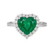 Anello - 18 carati Oro bianco - 1.95ct. tw. Smeraldo - Diamante