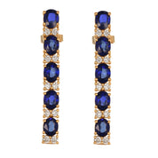 Orecchini - 18 carati Oro bianco, Oro rosa - 3.30ct. tw. Zaffiro - Diamante