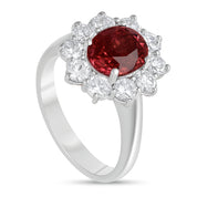 Anello - 18 carati Oro bianco - 3.30ct. tw. Tormalina - Diamante