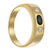 Anello - 18 carati Oro giallo - 0.52ct. tw. Zaffiro - Diamante