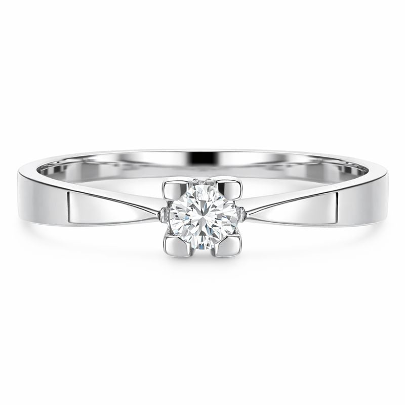 Anello - 18 carati Oro bianco Diamante (Naturale)