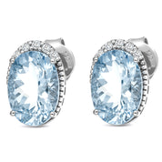 Orecchini - 18 carati Oro bianco - 1.95ct. tw. Acquamarina - Diamante