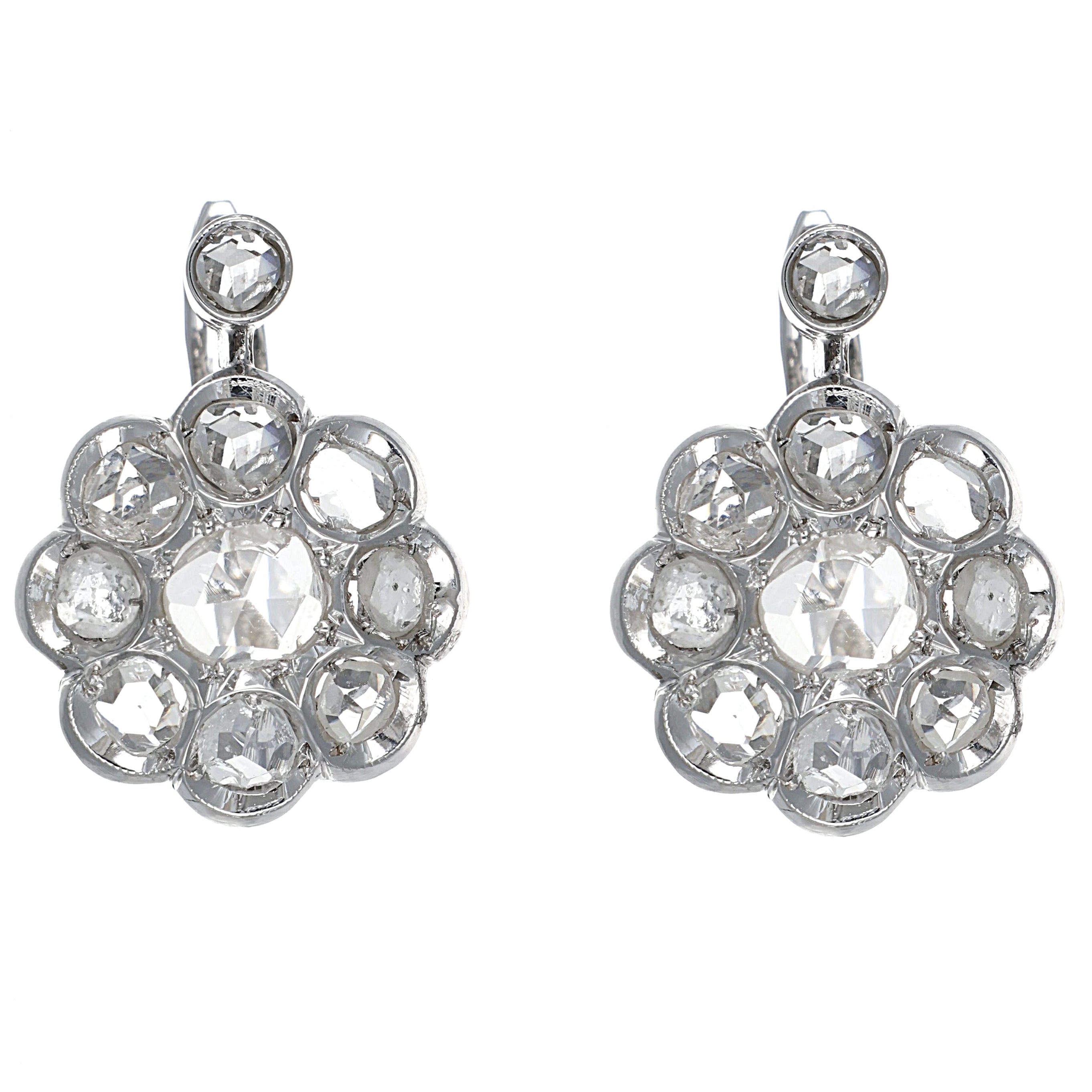 Orecchini - 18 carati Oro bianco - 2.20ct. tw. Diamante (Naturale)