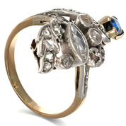 Anello - 18 carati Argento, Oro giallo - 1.95ct. tw. Zaffiro - Diamante