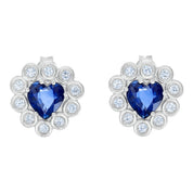 Orecchini - 18 carati Oro bianco - 1.94ct. tw. Zaffiro - Diamante