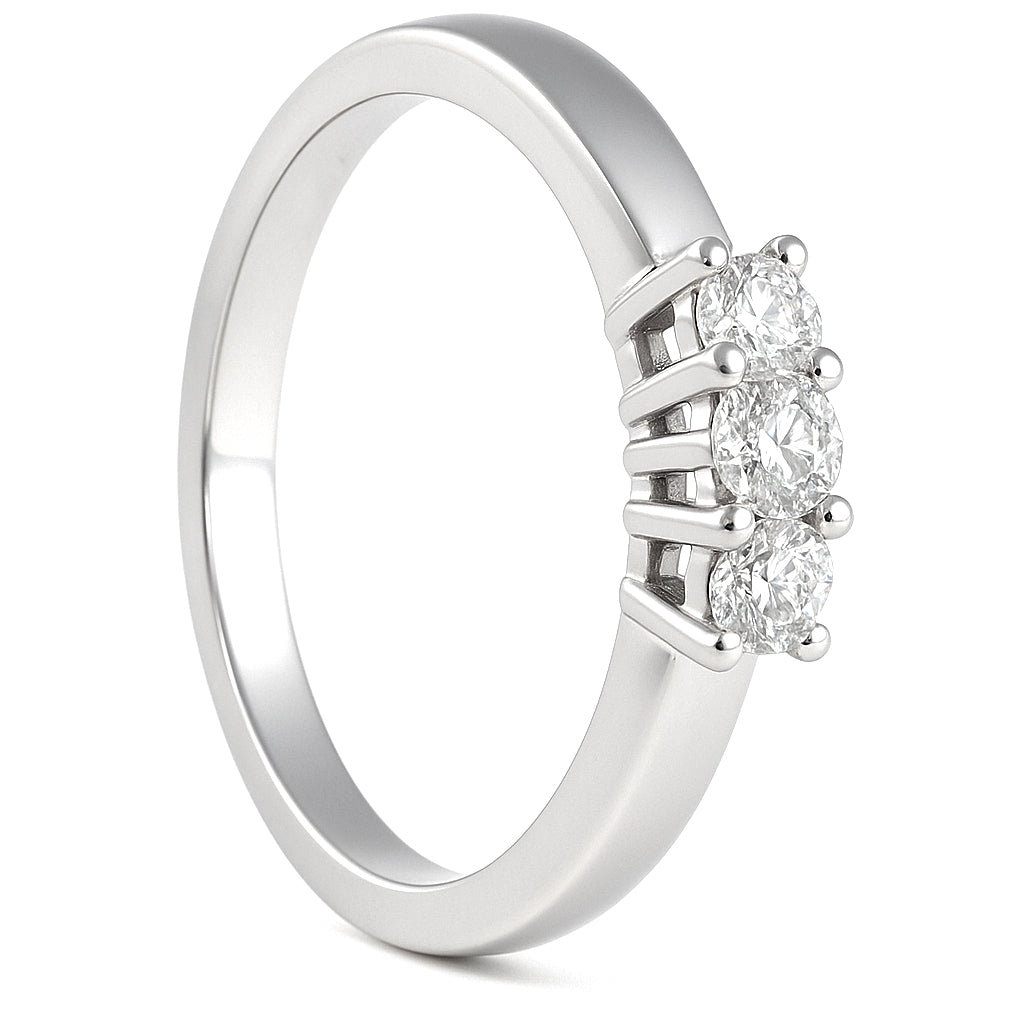 Anello - 18 carati Oro bianco - 0.27ct. tw. Diamante (Naturale)