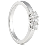 Anello - 18 carati Oro bianco - 0.27ct. tw. Diamante (Naturale)