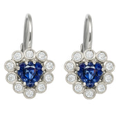 Orecchini - 18 carati Oro bianco - 1.84ct. tw. Zaffiro - Diamante