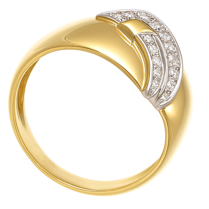 Anello - 18 carati Oro bianco, Oro giallo - 0.44ct. tw. Diamante (Naturale)