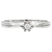 Anello - 18 carati Oro bianco - 0.015ct. tw. Diamante (Naturale)