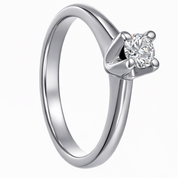Anello - 18 carati Oro bianco - 0.16ct. tw. Diamante (Naturale)