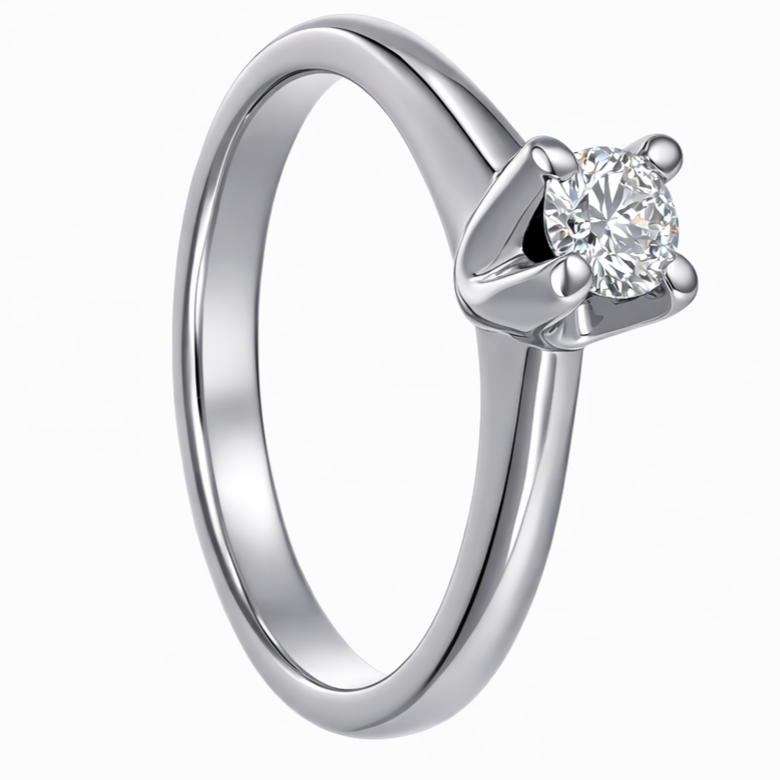Anello - 18 carati Oro bianco - 0.16ct. tw. Diamante (Naturale)