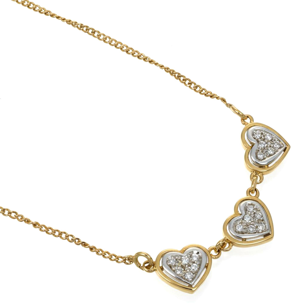 Collana con ciondolo - 18 carati Oro bianco, Oro giallo - 0.09ct. tw. Diamante (Naturale)