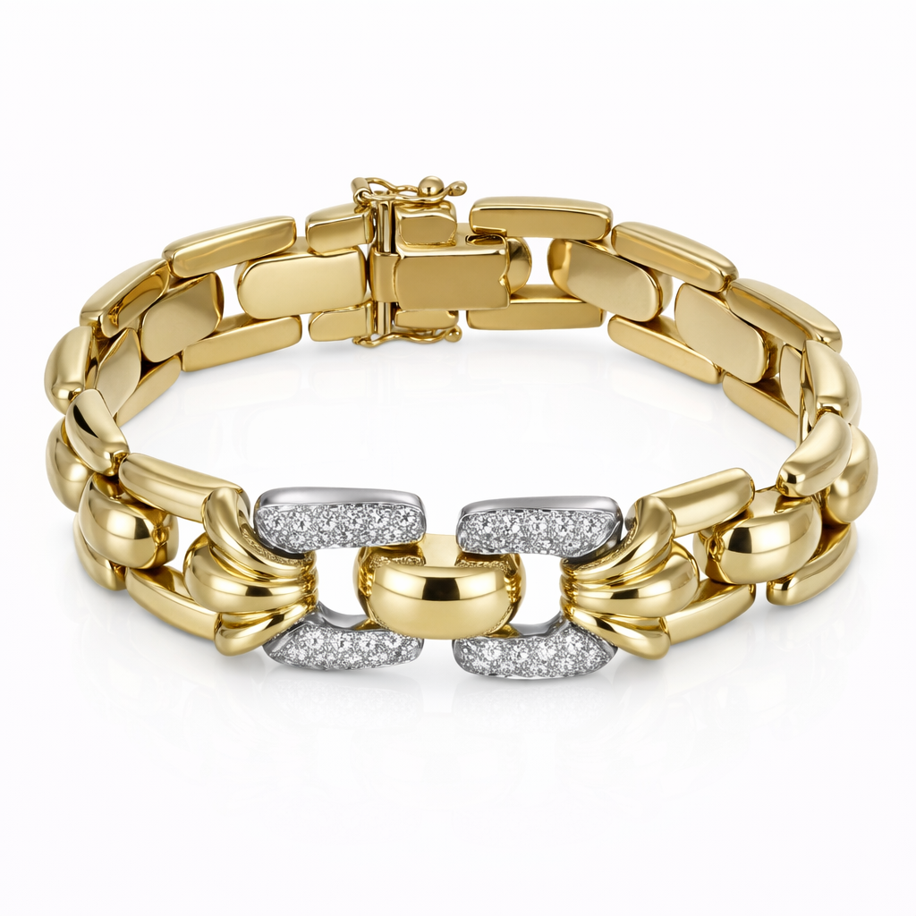 Bracciale - 18 carati Oro bianco, Oro giallo - 0.36ct. tw. Diamante (Naturale)