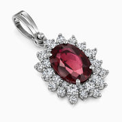 Ciondolo - 18 carati Oro bianco - 1.60ct. tw. Tormalina - Diamante