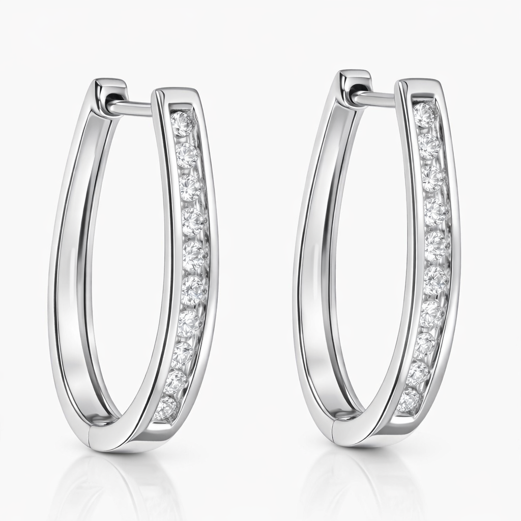 Orecchini - 18 carati Oro bianco - 0.30ct. tw. Diamante (Naturale)