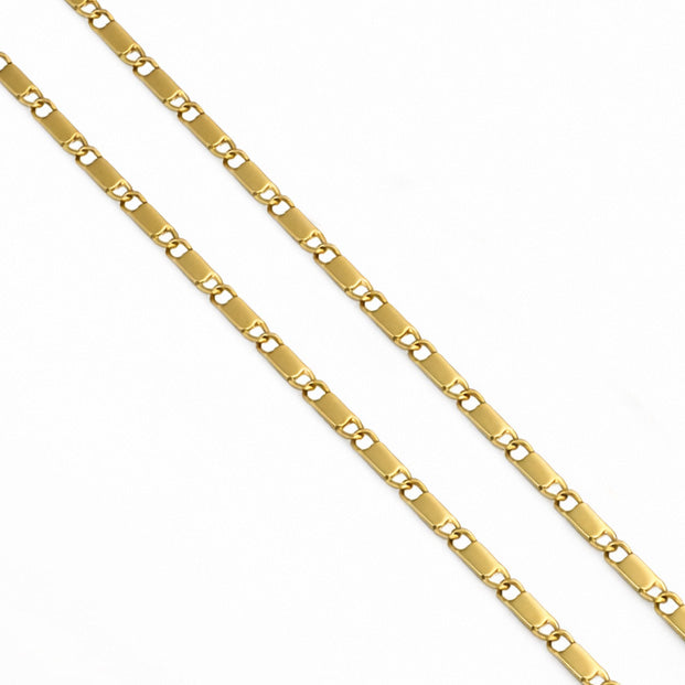 Collana - Oro giallo 18 carati - Maglia rettangolare