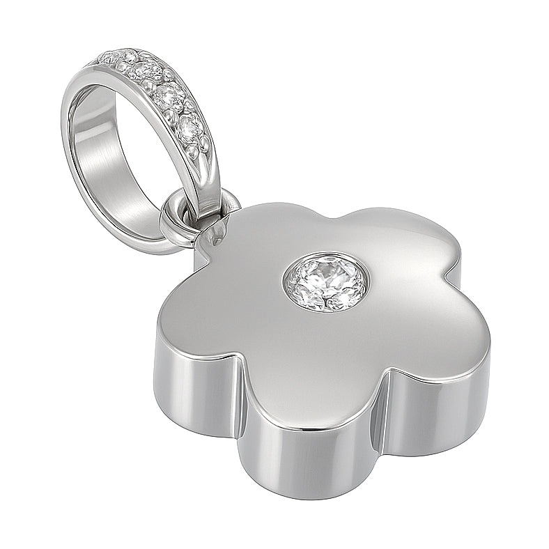 Ciondolo - 18 carati Oro bianco - 0.09ct. tw. Diamante (Naturale)