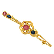 Spilla - 18 carati Oro giallo - 0.49ct. tw. Rubino - Zaffiro