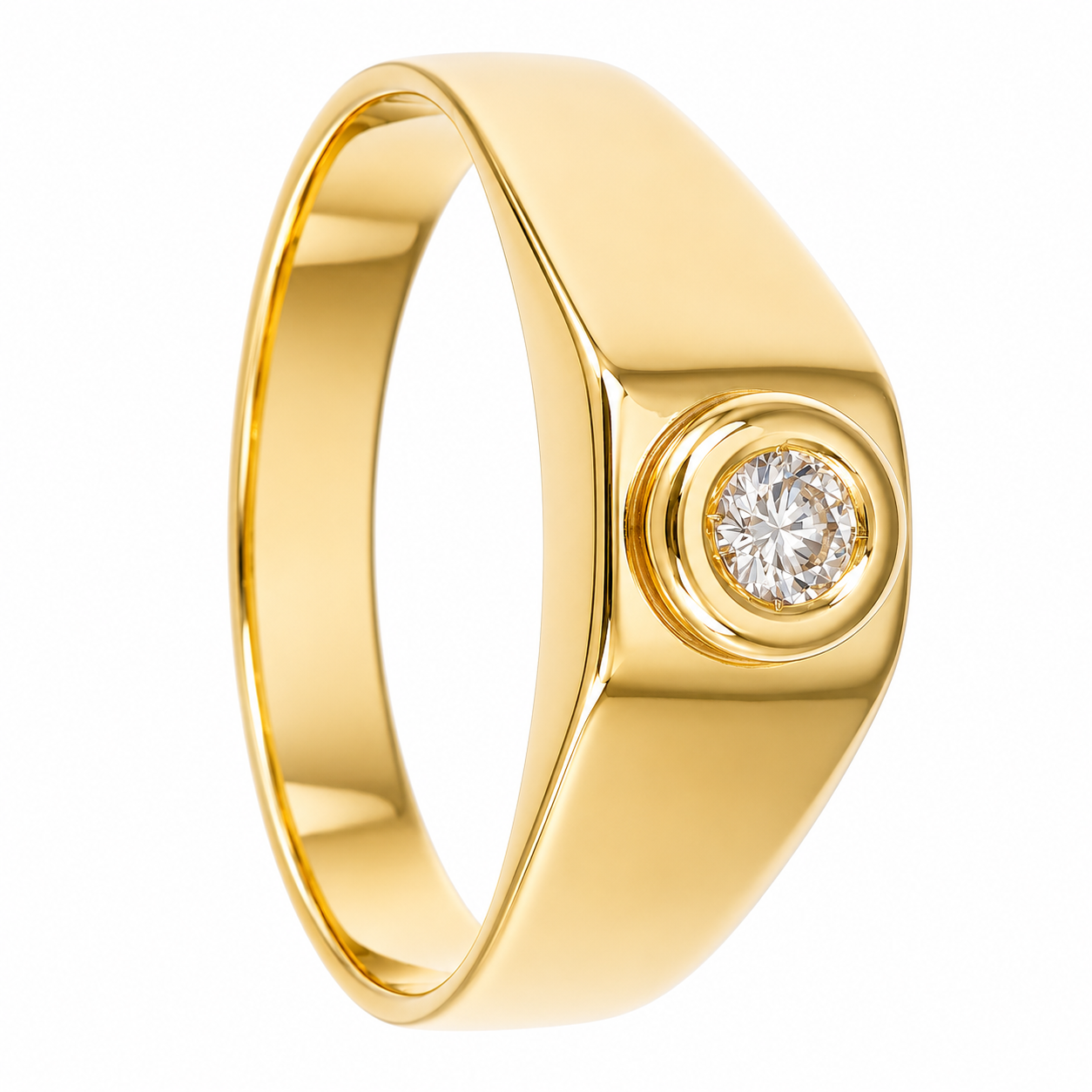 Anello - 18 carati Oro giallo - 0.15ct. tw. Diamante (Naturale) - Made in Italy - Handmade
