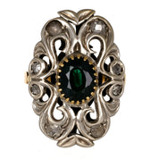 Anello in Oro Giallo ,Oro Bianco 18 carati -zaffiro Diamanti