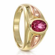 Anello - 18 carati Oro giallo, Oro rosa - 1.00ct. tw. Rubino